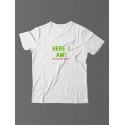 Футболка для мужчины с оригинальной надписью "Here i am"/Прикольная