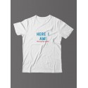 Футболка для мужчины с оригинальной надписью "Here i am"/Прикольная