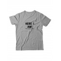 Футболка для мужчины с оригинальной надписью "Here i am"/Прикольная