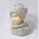 Комплект шапка и шарф зимний (светло-серый)