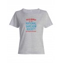 Женская футболка со смешной надписью "Nation sarcasm society"/Смешная