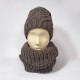 Комплект шапка и шарф зимний (терракотовый)