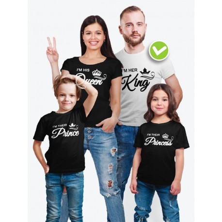 Футболка Family Look для всей семьи с принтом "King / Queen / Prince / Princess"