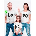 Футболки Фэмили Лук для мамы, дочки, папы, сына с принтом LO VE me | Family Look для всей семьи