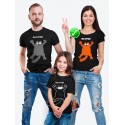 Футболка Family Look с принтом "Кот" в одном стиле для всей семьи с ребенком