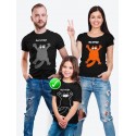 Футболка Family Look с принтом "Кот" в одном стиле для всей семьи с ребенком