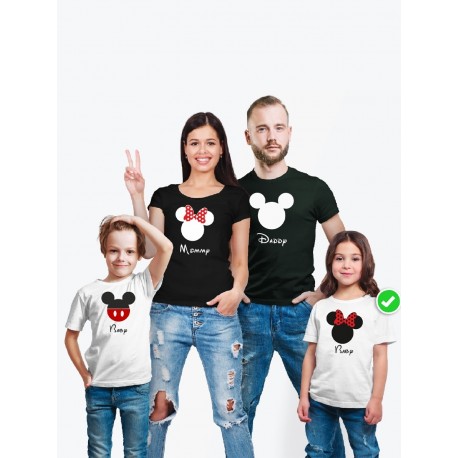 Футболка Family Look с принтом "Микки Маус" для всей семьи в одном стиле 