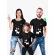 Одинаковые футболки Family Look с принтом "Олени со снежинками" для всей семьи в одном стиле