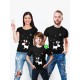 Одинаковые футболки Family Look с принтом "Олени со снежинками" для всей семьи в одном стиле
