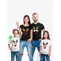 Футболка Family Look с принтом "Олень с рогами" для всей семьи в одном стиле