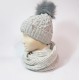Комплект шапка и шарф (светло-серый)