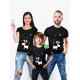 Одинаковые футболки Family Look с принтом "Олени со снежинками" для всей семьи в одном стиле