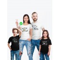 Футболки family look для всей семьи с принтом Happy Family | Прикольные одинаковые семейные футболки