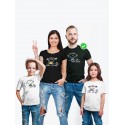 Футболки family look для всей семьи с принтом Happy Family | Прикольные одинаковые семейные футболки