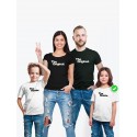 Футболки Фэмили Лук для мамы, папы, сына с принтом The original&remix / Family look для всей семьи