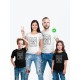 Футболка из комплекта Фэмили Лук с принтом Happy family / Family look для всей семьи в одном стиле