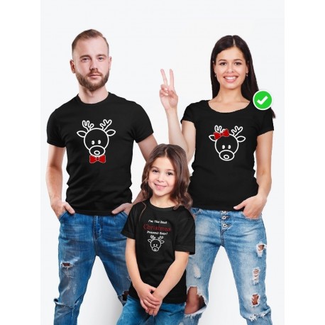 Футболки Family Look для всей семьи с принтом Рождественские олени/Фэмили Лук