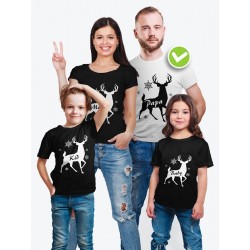 Футболка из комплекта Family Look Олени с надписью / Футболки Фэмили Лук в одном стиле