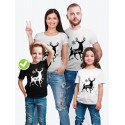 Футболка из комплекта Family Look Олени с надписью / Футболки Фэмили Лук в одном стиле