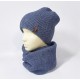 Комплект шапка и шарф (серо-синий)