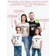 Футболки family look для всей семьи с принтом Powered by | Прикольные одинаковые семейные футболки