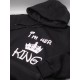 Парные толстовки с капюшоном для двоих с принтом "King / Queen"