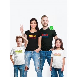 Футболки family look для всей семьи с принтом We are happy family | Прикольные одинаковые семейные