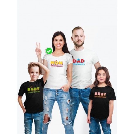 Футболки family look для всей семьи с принтом We are happy family | Прикольные одинаковые семейные