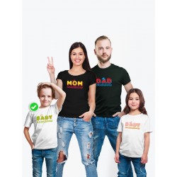 Футболки family look для всей семьи с принтом We are happy family | Прикольные одинаковые семейные