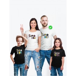 Футболки family look для всей семьи с принтом Super family|