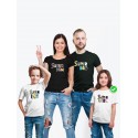 Футболки family look для всей семьи с принтом Super family| Прикольные одинаковые семейные футболки