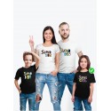 Футболки family look для всей семьи с принтом Super family| Прикольные одинаковые семейные футболки