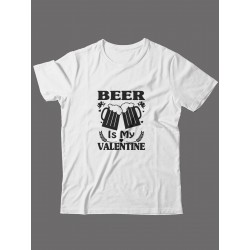 Футболка ко дню влюбленных с принтом Beer is my valintine | Футболка на 14 февраля