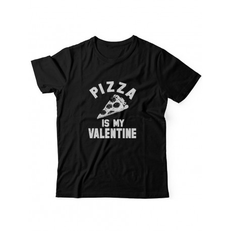 Футболка ко дню влюбленных с принтом Pizza is my valentine | Футболка на 14 февраля