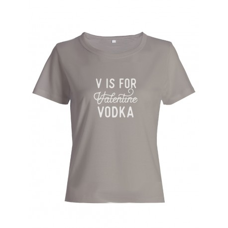 Футболка ко дню влюбленных с принтом V is for vodka | Футболка на 14 февраля