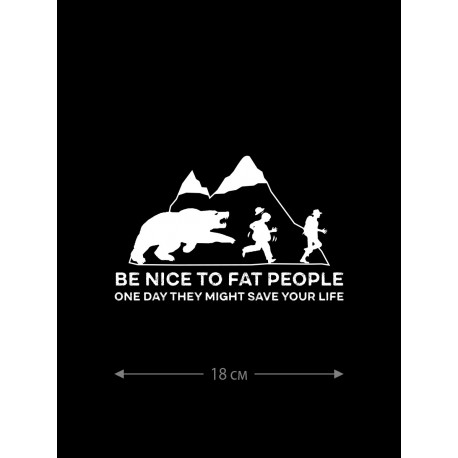 Наклейки на авто с принтом Be nice to fat people | Стикеры для любых твердых поверхностей, стекол