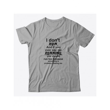Прикольная футболка с принтом I don't run | Смешная и оригинальная футболка