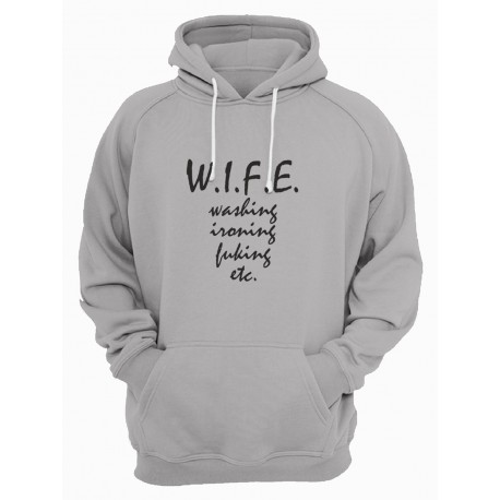 Мужское худи со смешным принтом "W. I. F. E."