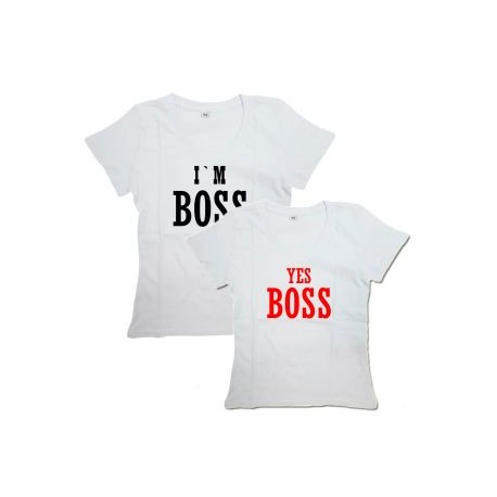 Парные футболки с надписью "I'm Boss&Yes Boss"