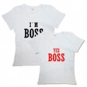 Парные футболки с надписью "I'm Boss&Yes Boss"