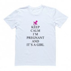 Футболка для беременных с надписью "Keep calm I`m pregnant and it`s a girl"