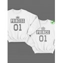 Парный свитшот для двоих с принтом "Prince (Принц) & Princess (Принцесса)"