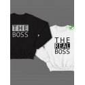 Парный свитшот для двоих с принтом "The boss & The real boss"