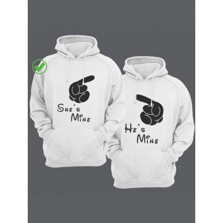 Парные толстовки унисекс оверсайз с принтом с капюшоном