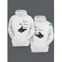 Парная толстовка для двоих - худи с принтом "She's my true love & He's my true love"