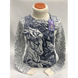 Женский свитер "Лошади" 130-125