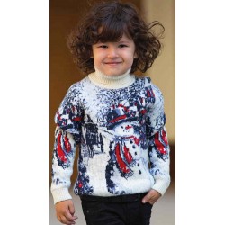 Детский свитер со снеговиком 340-16