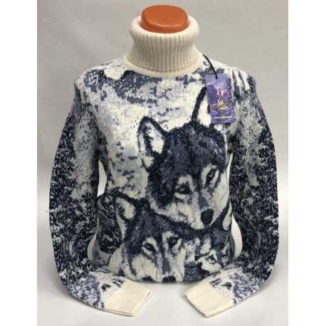 Женский свитер с волками 130-91