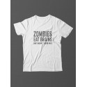 Мужская футболка с забавным принтом и смешной надписью Zombies eat brains/для мужчины