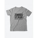Мужская футболка с забавным принтом и смешной надписью Zombies eat brains/для мужчины